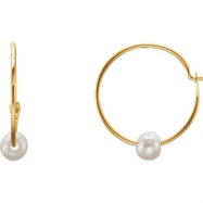 Picture of EARRING NONE ROUND 12.00 mm PEARL NONE Complete with Stone 14kt Yellow Polished YOUTH PEARL EARRING W/PACKAGIN