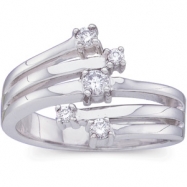 Picture of 14kt White 1/4CTTW Polished RIGHT HAND DIAMOND RING
