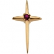 14kt Yellow Complete with Stone Ruby Polished Ruby Cross Pendant
