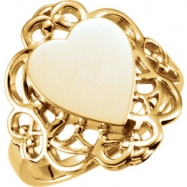 Picture of 14kt Yellow RING Polished HEART SIGNET W/FILIGREE DESIGN