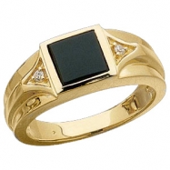 Picture of 14KY .04 CT TW 08.00 MM P GEN ONYX AND DIAMOND RING