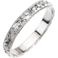 Picture of 14kt White 5 Hand Engraved Band