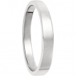 14kt White 03.00 mm Flat Tapered Band