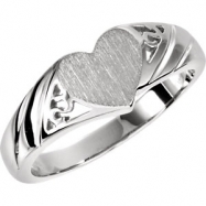 Picture of 14kt White RING Polished SIGNET HEART RING