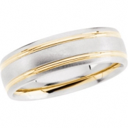 Picture of 14kt White/Yellow SIZE 08.00 Polished TWO TONE WEDDING BAND