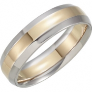 Picture of 14kt Yellow/White Band 09.50 06.00 MM Complete No Setting Polished TWO TONE INSIDE ROUND BAND