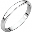 10kt White 02.50 mm Half Round Band