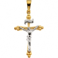 Picture of 14kt Yellow/White 24.25X16.25 MM Polished TWO TONE CRUCIFIX PENDANT