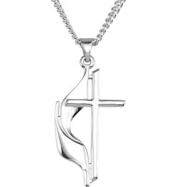 Picture of Sterling Silver 30.00X17.50 MM Polished METHODIST CROSS PENDANT