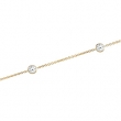 14kt Yellow NECKLACE Complete with Stone 18.00 INCH ROUND 04.00 MM CZ Polished CZ BEZEL STATION NECKLACE