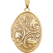 Picture of 14kt Yellow 26.00X19.00 MM Polished OVAL MEDIUM EMBOSSED LOCKET