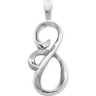 Picture of 14kt White Polished Metal Fashion Pendant