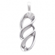 14kt White 25.00X08.50 MM Polished METAL FASHION PENDANT