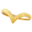 14kt White V SHAPED SHANK W/GROOVE Polished METAL FASHION RING