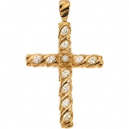 Picture of 14kt Yellow 3/4 CTW Cross Pendant with Diamond
