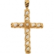 14kt Yellow 3/4 CTW Cross Pendant with Diamond