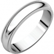10kt White 04.00 mm Milgrain Band