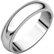 10kt White 05.00 mm Milgrain Band