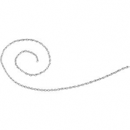 Picture of 18kt White BULK BY INCH Polished SOLID CABLE CHAIN