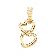 Picture of 14kt White Polished Metal Fashion Heart Pendant