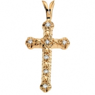 Picture of 14kt Yellow 20.00X13.00 mm Cross Pendant with Diamond