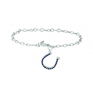 Picture of Diamond & sapphire horse shoe bracelet