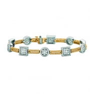 Picture of Diamond square & round 2 bars bracelet