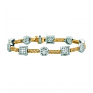 Picture of Diamond square & round 2 bars bracelet