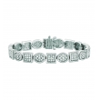 Diamond square & oval bracelet
