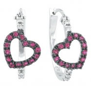 Picture of Pink Sapphire & Diamond Earrings White Gold