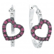 Pink Sapphire & Diamond Earrings White Gold