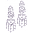 Diamond hearts chandelier earrings