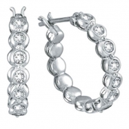 Picture of Diamond Bezel Set Hoop Earrings