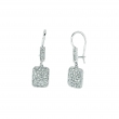 Diamond rectangular shape drop earrings