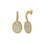 Picture of Diamond oval drop earrings