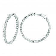 Picture of 3 Pointer diamond hoop earrings
