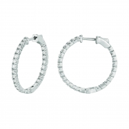Picture of 3 Pointer diamond hoop earrings