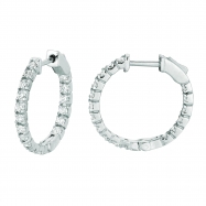 Picture of 3 Pointer diamond hoop earrings