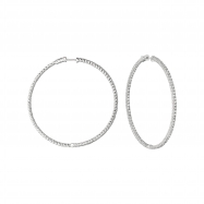 Picture of 3 Pointer diamond hoop earrings