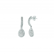Picture of Diamond pear shape drop earrings
