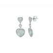 Diamons heart drop earrings