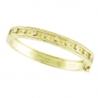 Antique Style Diamond Bangle Bracelet, 14K Yellow Gold