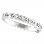Picture of Antique Style Diamond Bangle  14K White Gold