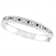 Picture of Antique Style Diamond & Sapphire Bangle 