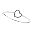 Black Diamond Heart Bangle 