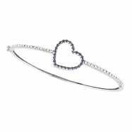 Picture of Sapphire & Diamond Heart Bangle 