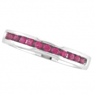 Picture of Pink Sapphire Channel Set Stack Ring, 14K White Gold