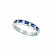 Sapphire and Diamond Princess Cut Band Ring