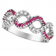 Picture of Pink Sapphire and Diamond Swirl Ring