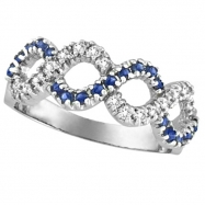 Picture of Sapphire and Diamond Swirl Ring